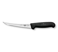 Victorinox Fibrox Couteau à désosser, Couteau de cuisine tranchant pour viande et poisson, 15 cm, Lame incurvée, Flexible, Inox, Noir