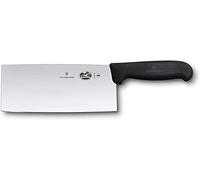 Victorinox Couteau de chef chinois Fibrox – Lame 18 cm inox, manche nylon rouge