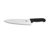 Victorinox Fibrox Couteau de chef, Large couteau universel pour viande, poisson, légumes et herbes, 25 cm, Lame lisse, Tranchant, Inox, Noir