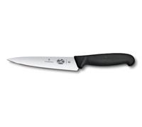 Victorinox Fibrox Couteau de chef large universel pour fruits et légumes Lame droite 15 cm Acier inoxydable Noir