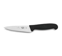 Victorinox Fibrox Couteau de chef, Petit couteau universel pour fruits et légumes, 12 cm, Lame lisse, Tranchant, Inox, Noir