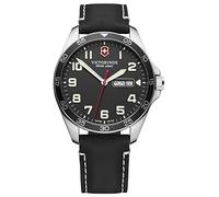 Victorinox Field Watch Montre Homme Analogique Quartz avec Bracelet Cuir V241846, Noir, Sangle, Noir, Sangle
