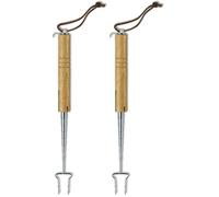 Victorinox Fourchette à Griller, Swiss Made, Extensible, 65,4 Cm, Acier Inoxydable, Bois (Lot de 2)