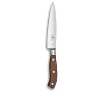 Victorinox Grand Maître, Couteau à trancher professionnel, Lame extra-tranchante, tranchant droit, 15 cm, Manche en bois noble, Acier inoxydable, brun