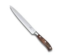 Victorinox Grand Maître, Couteau à trancher professionnel, Lame extra-tranchante, tranchant droit, 20 cm, Manche en bois noble, Acier inoxydable, brun
