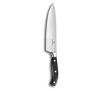 Victorinox Grand Maître Couteau de Chef Forgé, Acier Inox, 20 cm, Noir | Couteau de cuisine à lame forgée haute précision et manche ergonomique POM. Idéal pour découper et émincer.