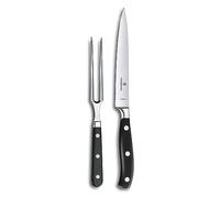 Victorinox Grand Maître, Set à trancher professionnel, 2 pièces, Lame extra-tranchante, 20 cm, Manche plastique robuste, Acier inoxydable, noir