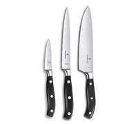 Victorinox Grand Maître Set de Cuisine, 3 Pièces, Noir | Set de couteaux forgés avec lames en acier inoxydable extra tranchantes. Idéal pour chefs et cuisine professionnelle.