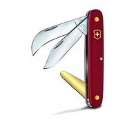Victorinox, Greffoir et serpette 3, Couteau Universel de Jardin, Multifonction, Léger, Swiss Made, 3 Fonctions, Lame courbée, rouge