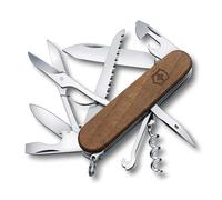 Victorinox Huntsman Bois Couteau de Poche Suisse, Léger, Multitool, 13 Fonctions, Tire Bouchon, Grand Lame, Voir, Bois