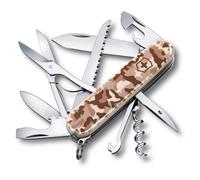 Victorinox Couteau de poche Huntsman – 15 fonctions, grande lame, tire-bouchon – Argenté
