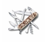 Victorinox Huntsman Couteau de Poche Suisse, Léger, Multitool, 15 Fonctions, Grand Lame, Tire Bouchon, Ouvre Boite, desert Camouflage