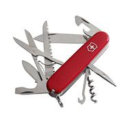 Victorinox Huntsman Couteau de Poche Suisse, Léger, Multitool, 15 Fonctions, Grand Lame, Tire Bouchon, Ouvre Boite, Rouge