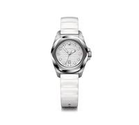 Victorinox I.N.O.X 242027 Montre automatique avec petit cadran blanc et bracelet en caoutchouc blanc 32 mm