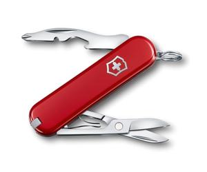 Victorinox Jetsetter Petit Couteau de Poche Suisse, Léger, Multitool, 7 Fonctions, Ciseaux, Rouge