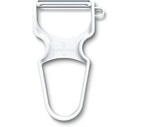 Victorinox Kitchen Utensils, Éplucheur professionnel, Lame extra-tranchante, Aiguisage droit, Manche plastique robuste, Acier inoxydable, Blanc