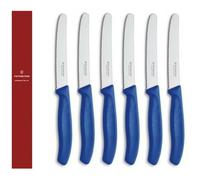 Victorinox Lot 6 Couteaux Table Bleu Fil Denté 6.7832 .6 (Suisse Fabriqué)