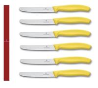 Victorinox : Lot 6 Couteaux Table Jaune Fil Denté 6.7826 L118