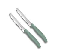 Victorinox Lot de 2 couteaux de table Swiss Classic - Vert menthe - Fabriqué en Suisse - Idéal également comme couteau à petit-déjeuner
