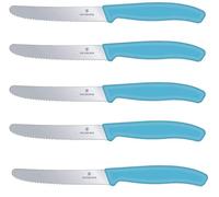 Victorinox Lot de 5 couteaux à tomates Swiss Classic (bleu caraïbes)