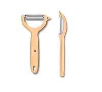 Victorinox Lot de pèleurs universels Duo pour fruits et légumes - Extra tranchant - Lame dentelée/Double tranchant - Poignée ergonomique - Édition limitée Hellorange