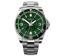 Victorinox Maverick Montre analogique à Quartz pour Homme avec Cadran de 43 mm de diamètre et Bracelet de 21 mm et 178 g Vert/argenté, Vert/Argent, Bracelet