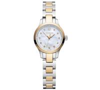 Victorinox Montre Femme Alliance XS Ø 28 mm, Swiss Made, Quartz Analogique, Étanche Jusqu’à 100 m, Verre Saphir, Bracelet INOX, Blanc/Argent/Or Rose