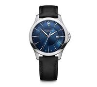 Victorinox Montre Homme Alliance Ø 40 mm, Swiss Made, Quartz Analogique, Étanche Jusqu’à 100 m, Verre Saphir, Bracelet Cuir, Bleu/Noir