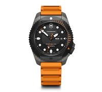 Victorinox Montre Homme Dive Pro Automatic Ø 43 mm, Swiss Made, Automatique, Étanche Jusqu’à 300 m, Verre Saphir, Bracelet Caoutchouc, Orange