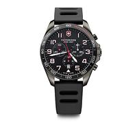 Victorinox Montre Homme Fieldforce Sport Chrono Ø 42 mm, Swiss Made, Quartz Analogique, Étanche Jusqu’à 100 m, Bracelet Caoutchouc, Noir