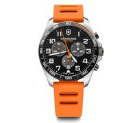 Victorinox Montre Homme Fieldforce Sport Chrono Ø 42 mm, Swiss Made, Quartz Analogique, Étanche Jusqu’à 100 m, Bracelet Caoutchouc, Noir/Orange