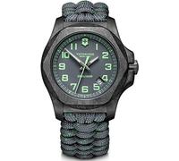 Victorinox Montre Homme I.N.O.X. Carbon Ø 43 mm, Swiss Made, Quartz Analogique, Étanche Jusqu’à 200 m, Verre Saphir, Bracelet Paracorde, Gris