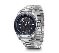 Victorinox Montre Homme Journey 1884 Ø 43 mm, Swiss Made, Quartz Analogique, Étanche Jusqu’à 200 m, Bracelet INOX, Bleu/Argent