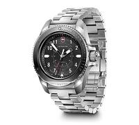 Victorinox Montre Homme Journey 1884 Ø 43 mm, Swiss Made, Quartz Analogique, Étanche Jusqu’à 200 m, Bracelet INOX, Noir/Argent