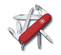 Victorinox Couteau de poche Suisse Hiker, 13 fonctions, lame et scie à bois, léger, rouge