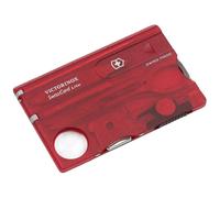 Victorinox SwissCard Lite – Couteau multifonction 13 fonctions LED loupe Rouge transparent