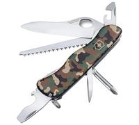 Victorinox Couteau suisse Trailmaster One Hand – 12 fonctions, grande lame fixe – Vert/Argenté