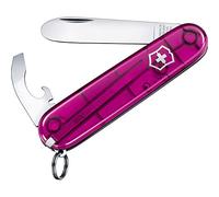 Victorinox My First H Petit Couteau de Poche Suisse pour Enfants, Léger, Multitool, 8 Fonctions, Rose Transparent