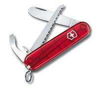 Victorinox My First Victorinox, Mini Couteau de Poche Suisse pour Enfants, Léger, Multitool, 9 Fonctions, Rouge Transparent
