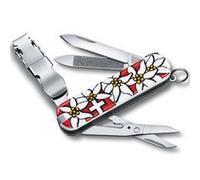 Victorinox Nailclip 580, Swiss Made, 8 Fonctions, Lime à Ongles, Coupe-Ongles, Lame, Ciseaux, Edelweiß