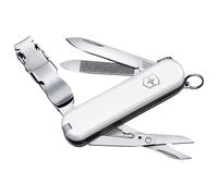 Victorinox Nailclip 580, Swiss Made, 8 Fonctions, Lime à Ongles, Coupe-Ongles, Lame, Ciseaux, Blanc