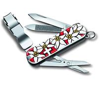 Victorinox Nailclip 580, Swiss Made, 8 Fonctions, Lime à Ongles, Coupe-Ongles, Lame, Ciseaux, Edelweiß