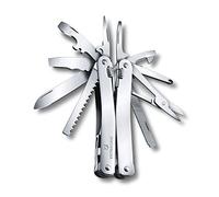 Victorinox Outil Multifonction Swiss Tool Spirit X, 24 Fonctions, Outil Multifonction avec Lame Blocable et Pince à Bec, y c. Étui en Cuir, Argent