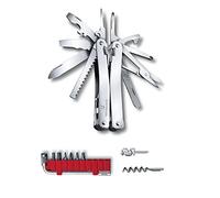 VICTORINOX Outil Multifonction Swiss Tool X Plus, 35 Fonctions, Swiss Made, Multifonction avec Lame Blocable, y c. Étui-Ceinture Nylon, Argent