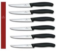 Victorinox Paquet 6 Couteaux Steak Pointe Lisse NOIR 6.7203.6 Acier Inox