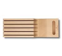 Victorinox Porte-Couteaux de Tiroir en Hêtre, Rangement pour 5 Couteaux | Bloc de couteaux horizontal compact pour tiroir de cuisine, bois de hêtre robuste, 430 x 145 x 62 mm, Swiss Made