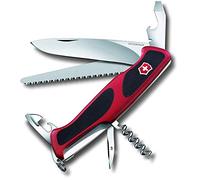 Victorinox, Ranger 55 Grip, Couteau de Poche Suisse, Multifonction, Léger, 12 Fonctions, Grande lame, Ouvre-boîtes, Tournevis 3 mm, Blocable, Lame à une main