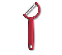 Victorinox Rho, Éplucheur pour Légumes, Fruits, Bord Droit, Tranchant Unique, Extra Aiguisé, Swiss Made, Rouge