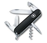 Victorinox Spartan Couteau de Poche Suisse, Léger, Multitool, 12 Fonctions, Lame, Ouvre Boite, Tire Bouchon, Noir