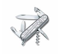 Victorinox Spartan Couteau de Poche Suisse, Léger, Multitool, 12 Fonctions, Lame, Ouvre Boite, Tire Bouchon, Argent Transparent